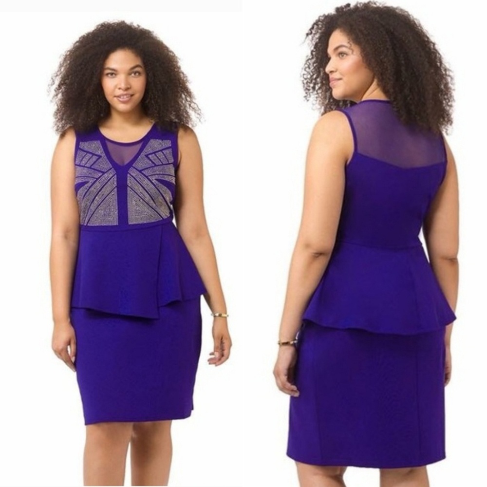 City Chic Blue Peplum Dress
